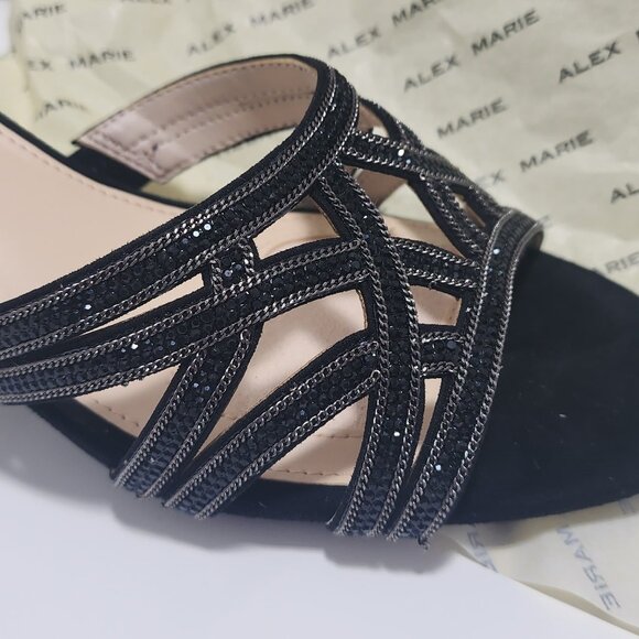 Sparkly Black Slide Dress Shoes by Alex Marie - Picture 2 of 5